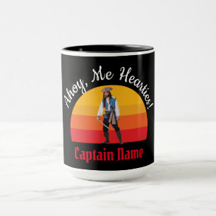 Mug Aquarelle coucher de soleil Pirate bleu