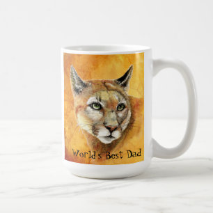 Mug Aquarelle Cougar Animal le meilleur papa du monde