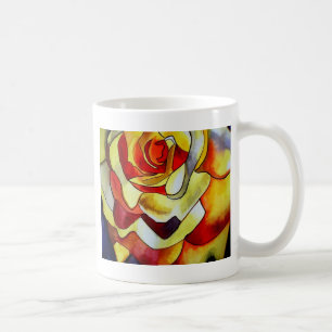 Mug Aquarelle couleur jaune fleur d'art original