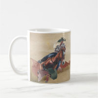 Aquarelle cow-girl à cheval Décor Occidental