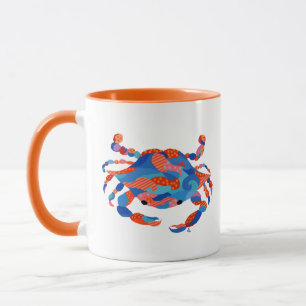 Mug Aquarelle Crabe Multicolore