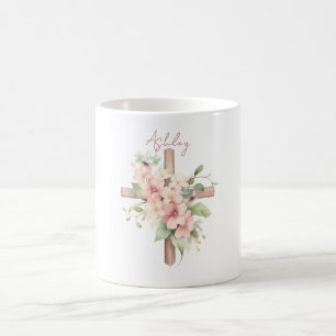 Mug Aquarelle Croix de Pâques personnalisée