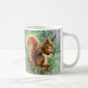 Mug Aquarelle Cute Écureuil Rouge Animal Nature Art