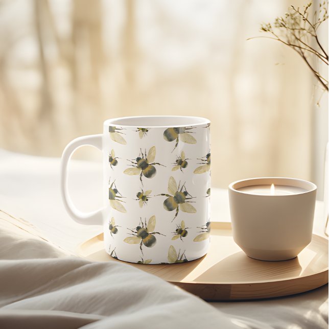 Mug Aquarelle d'abeille vintage (Créateur téléchargé)