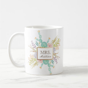 Mug Aquarelle de bouquet Succulente   Musique personna