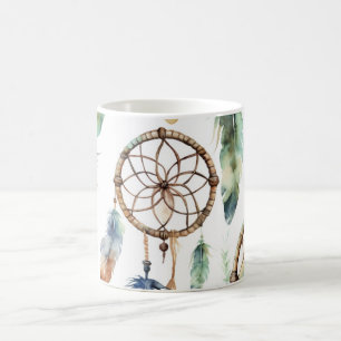 Mug Aquarelle de capture de rêve vert