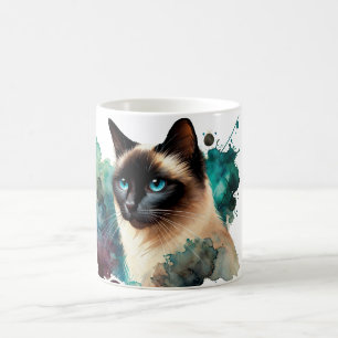 Mug Aquarelle de chat de Siamese