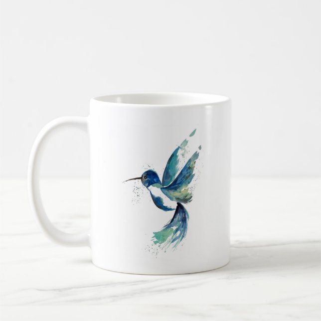 Mug Aquarelle de colibri bleu (Gauche)