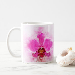 Mug Aquarelle de fleur d'orchidée - rose wb 02