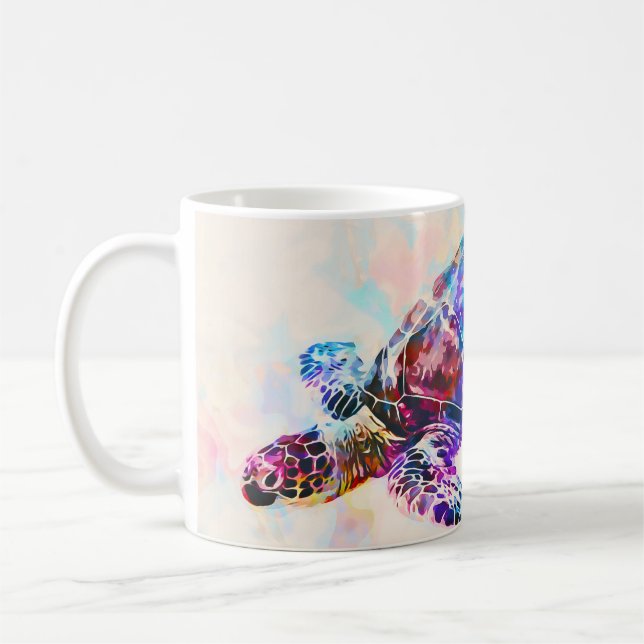 Mug Aquarelle de la tortue de mer d'Hawaï (Gauche)