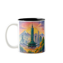Mug aquarelle de la ville de Taipei Taïwan