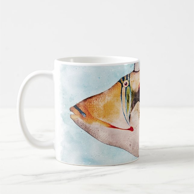 Mug Aquarelle de poisson-trigre hawaïen (Gauche)