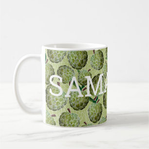 Mug Aquarelle de pomme de sucre Vert VOTRE NOM