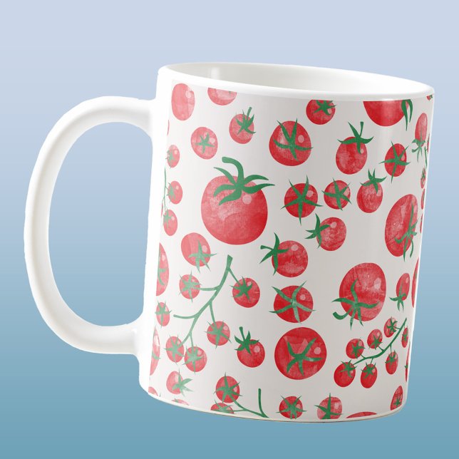 Mug Aquarelle de tomate Méditerranée (Watercolor tomato pattern art coffee mug)