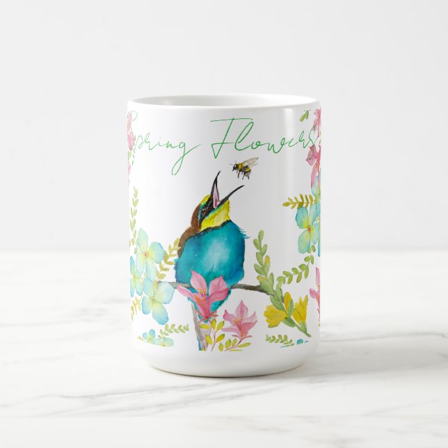 Mug Aquarelle des fleurs de printemps (Centre)