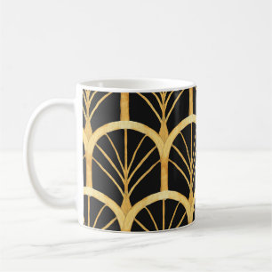 Mug Aquarelle d'impression or dessinée à la main