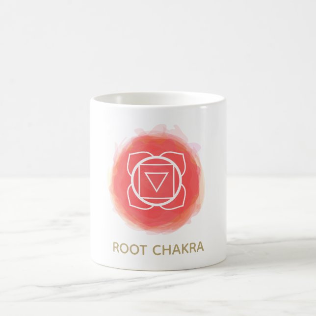 Mug Aquarelle d'intention du symbole de racine rouge C (Centre)