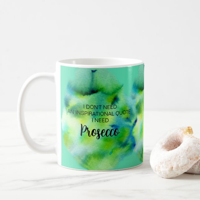 Mug Aquarelle du devis de vie inspirationnelle du proc (Avec donut)