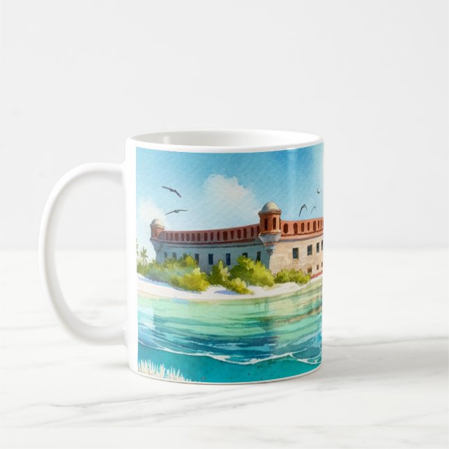 Mug Aquarelle du Fort du parc national des Tortugas (Gauche)