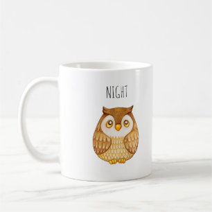 Mug Aquarelle du hibou de la nuit