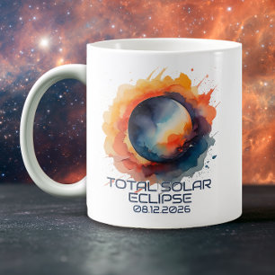 Mug Aquarelle Éclipse 2026 Souvenir