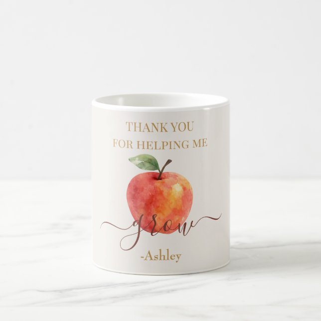 Mug Aquarelle Enseignant Apple - Cadeau Merci (Centre)