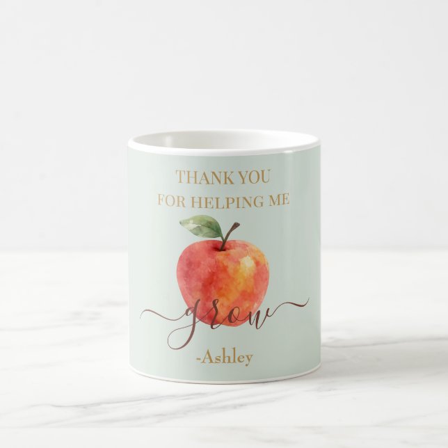 Mug Aquarelle Enseignant Apple - Cadeau Merci (Centre)