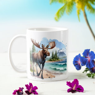Mug Aquarelle estivale Oie sur la plage
