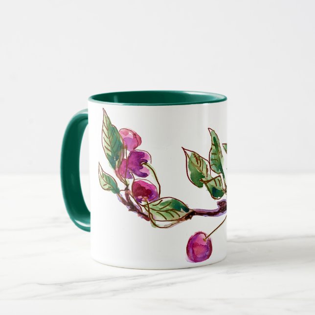 Mug Aquarelle et dessin d'encre (Devant gauche)