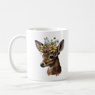 Mug Aquarelle fine cerf floral