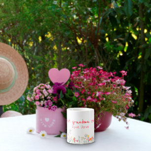 Mug Aquarelle fleur sauvage mère jour meilleure grand-