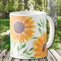 Aquarelle Fleurs de soleil jaunes
