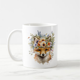 Mug Aquarelle Floral Fox Cute