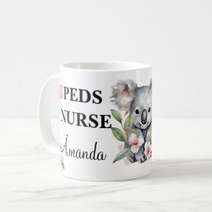 Mug Aquarelle Floral Koala Ours Infirmière sur mesure
