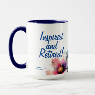 Mug Aquarelle Floral RETRAITÉ Bleus