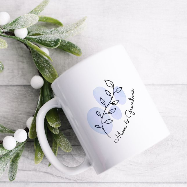 Mug Aquarelle florale bleu (Créateur téléchargé)