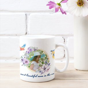 Mug Aquarelle Florale Botanique Personnalisée Photo et
