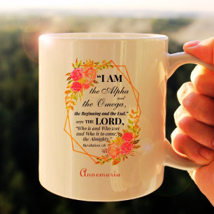 Mug Aquarelle florale Citations de la Bible chrétienne