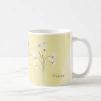 Aquarelle florale jaune marguerite personnalisée