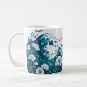 Mug Aquarelle florale lune céleste