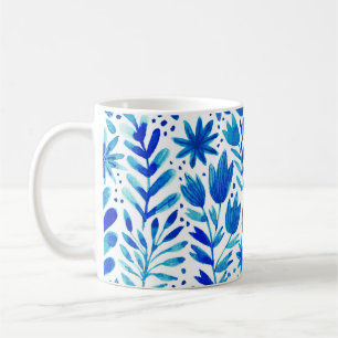 Mug Aquarelle florale Plantes texture transparente