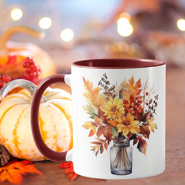 Mug Aquarelle Florales d'automne (Créateur téléchargé)