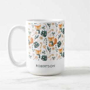 Mug Aquarelle Fox Noël Joueur Motif Monogramme