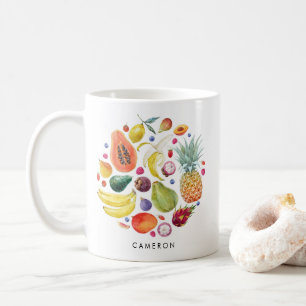 Mug Aquarelle Fruits sains Cluster personnalisé