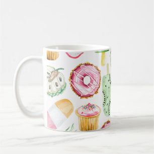 Mug Aquarelle fruits tropicaux, glace motif.