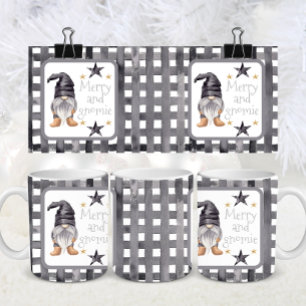 Mug Aquarelle Gnome d'hiver sur Buffalo chèque Noël