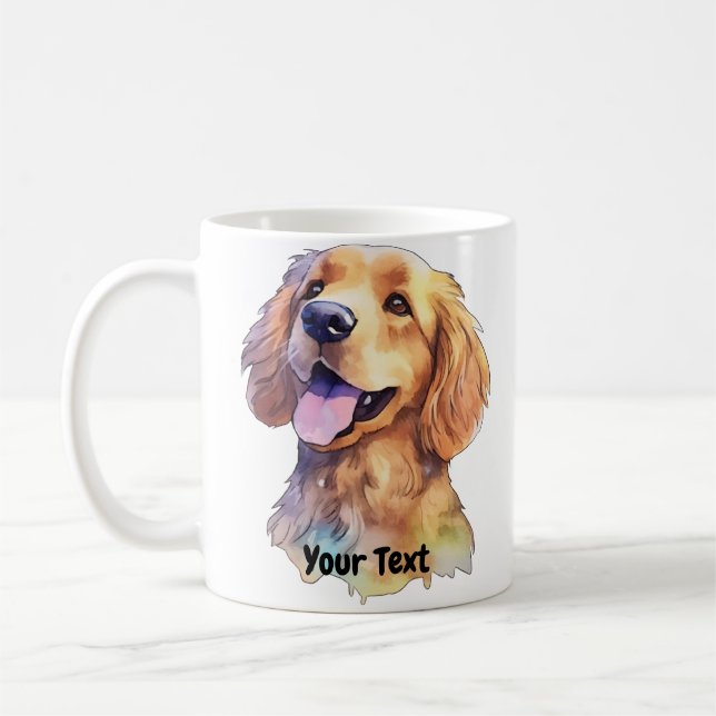 Mug Aquarelle Golden Retriever (Gauche)