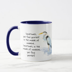 Mug Aquarelle Great Blue Heron Citation Inspirante