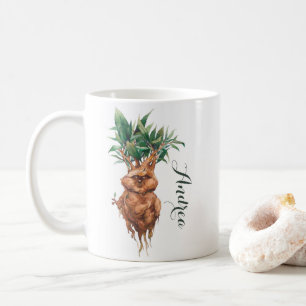 Mug Aquarelle Grumpy Mandrake Plante Nom personnalisé