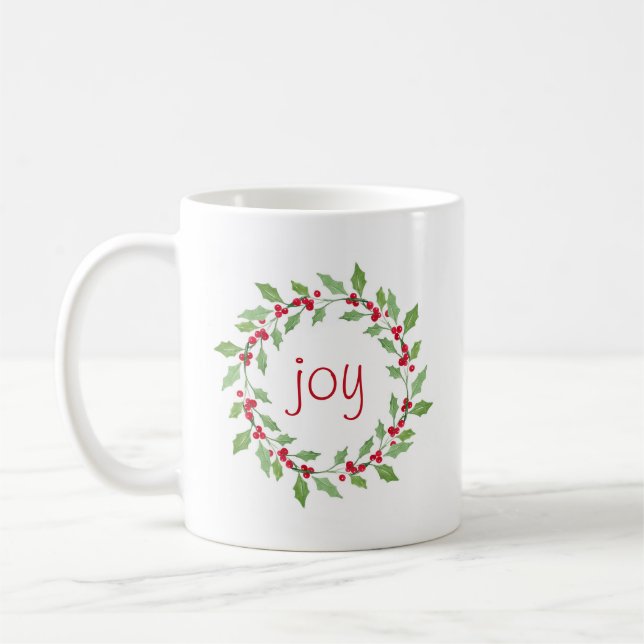 Mug Aquarelle Holly Wreath (Gauche)
